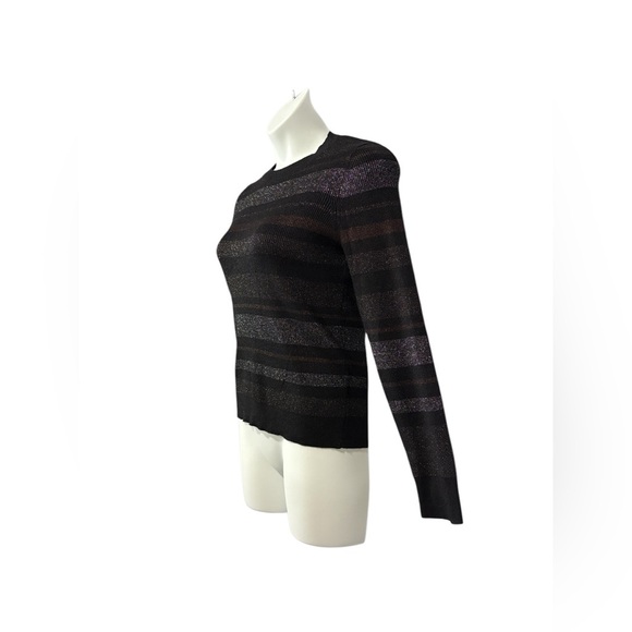 NWOT, Reitmans, Classic Black & Gray Striped Crewneck Sweater, XL - Picture 5 of 8